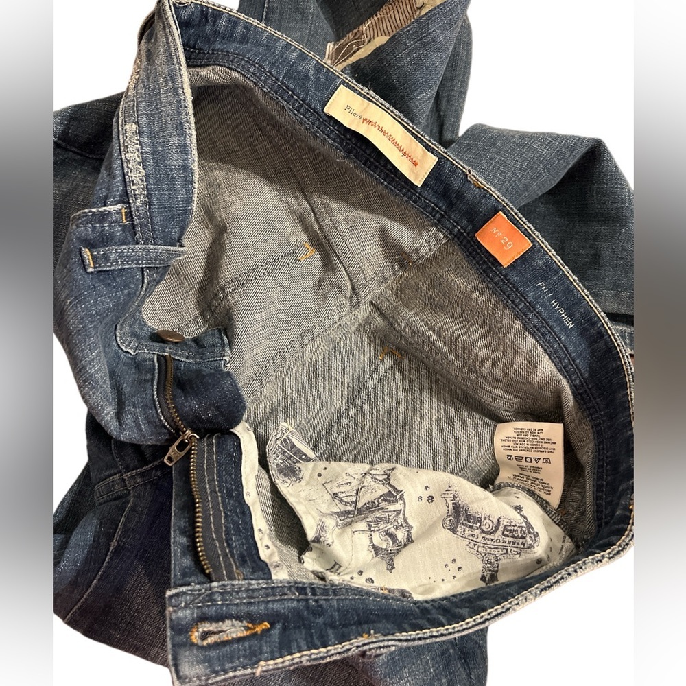 Pilcro and the Letterpress Blue Jeans with Patchwork Accents - Picture 10 of 14